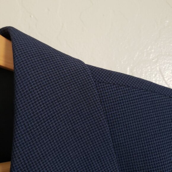 Zara Houndstooth Blazer Suit Jacket Coat Navy Blue Sz Men's 40 Regular Fit Lined - Picture 11 of 13